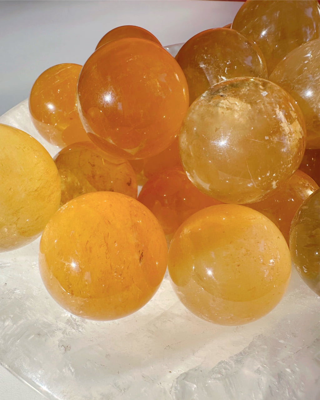 Honey Optic Calcite Spheres - AAA Baltic Mermaid