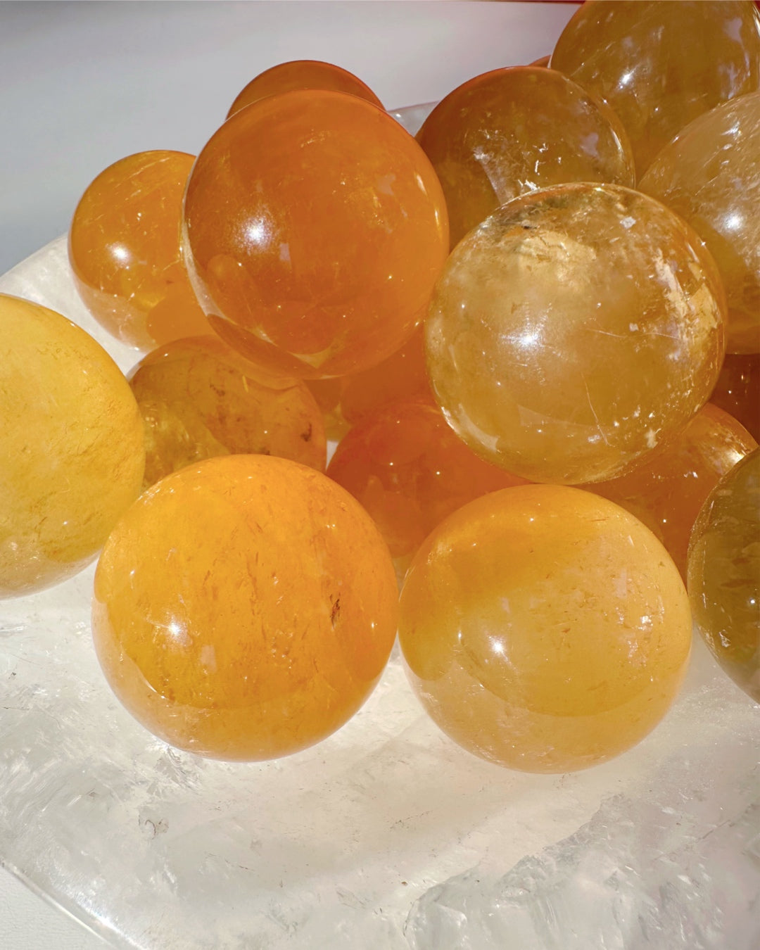 Honey Optic Calcite Spheres - AAA Baltic Mermaid