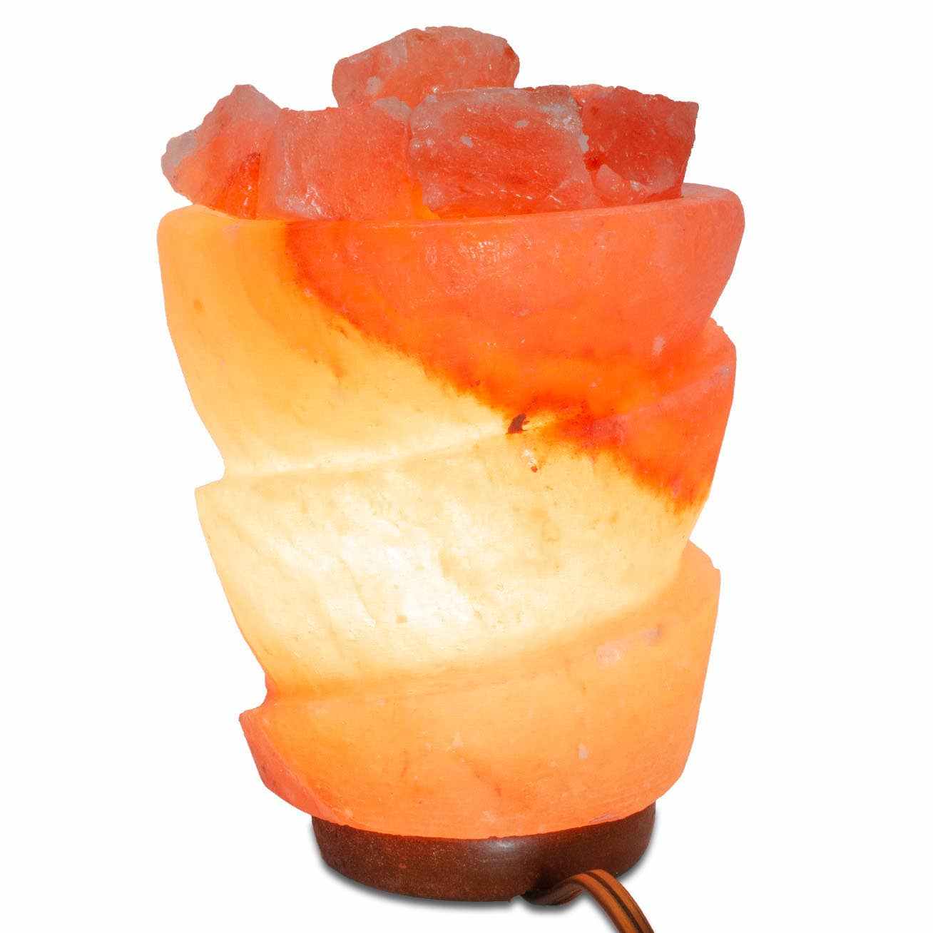 Funnel w/ Chunks Salt Lamp  - 9.5" avg. - Cord, Bulb, Dimmer Sacred Crystals
