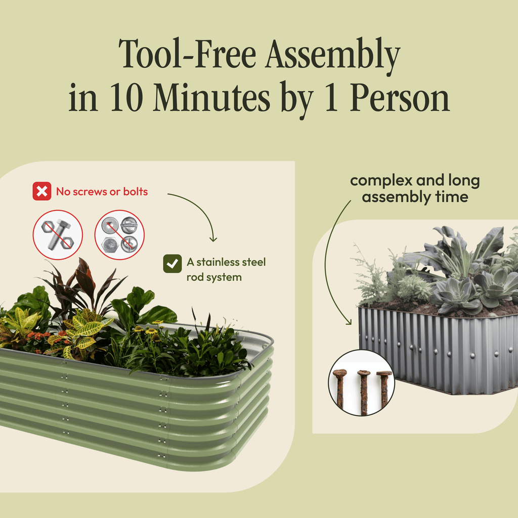 Gro-Rite "No Tools Needed" Premium Metal Raised Garden Bed Kit Gro-Rite Garden Global LLC