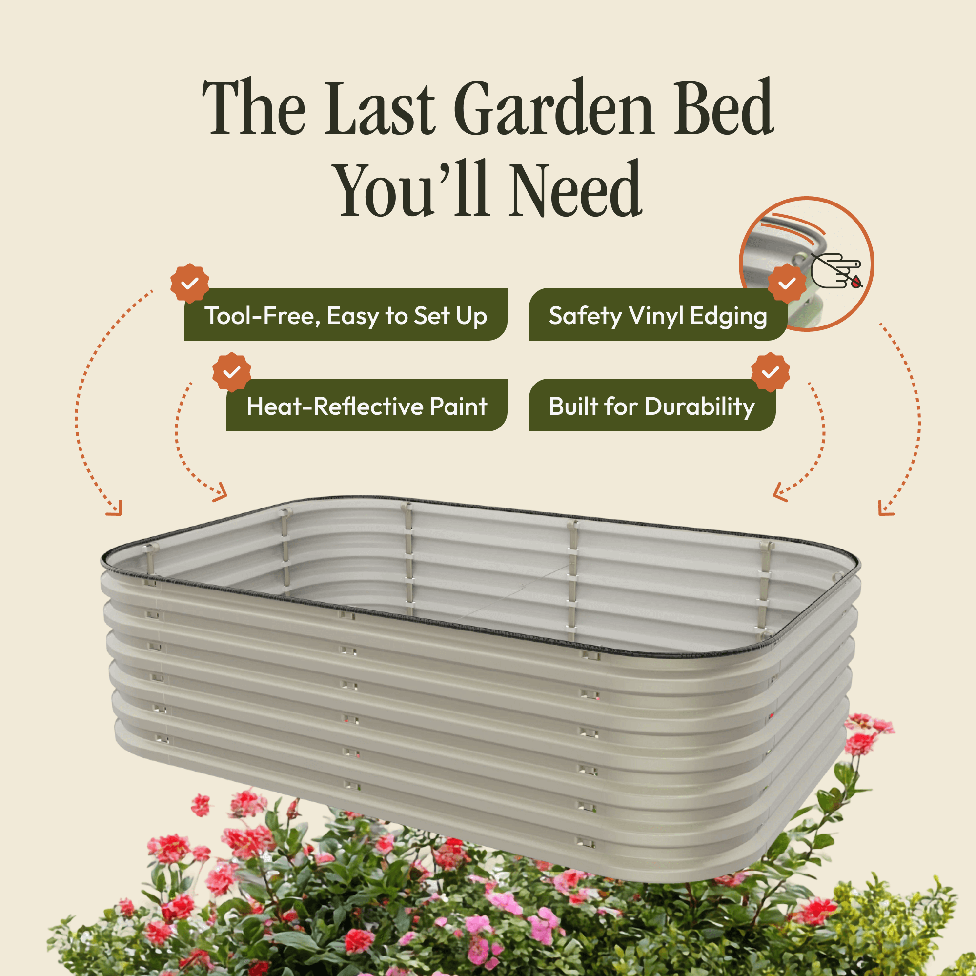 Gro-Rite "No Tools Needed" Premium Metal Raised Garden Bed Kit Gro-Rite Garden Global LLC
