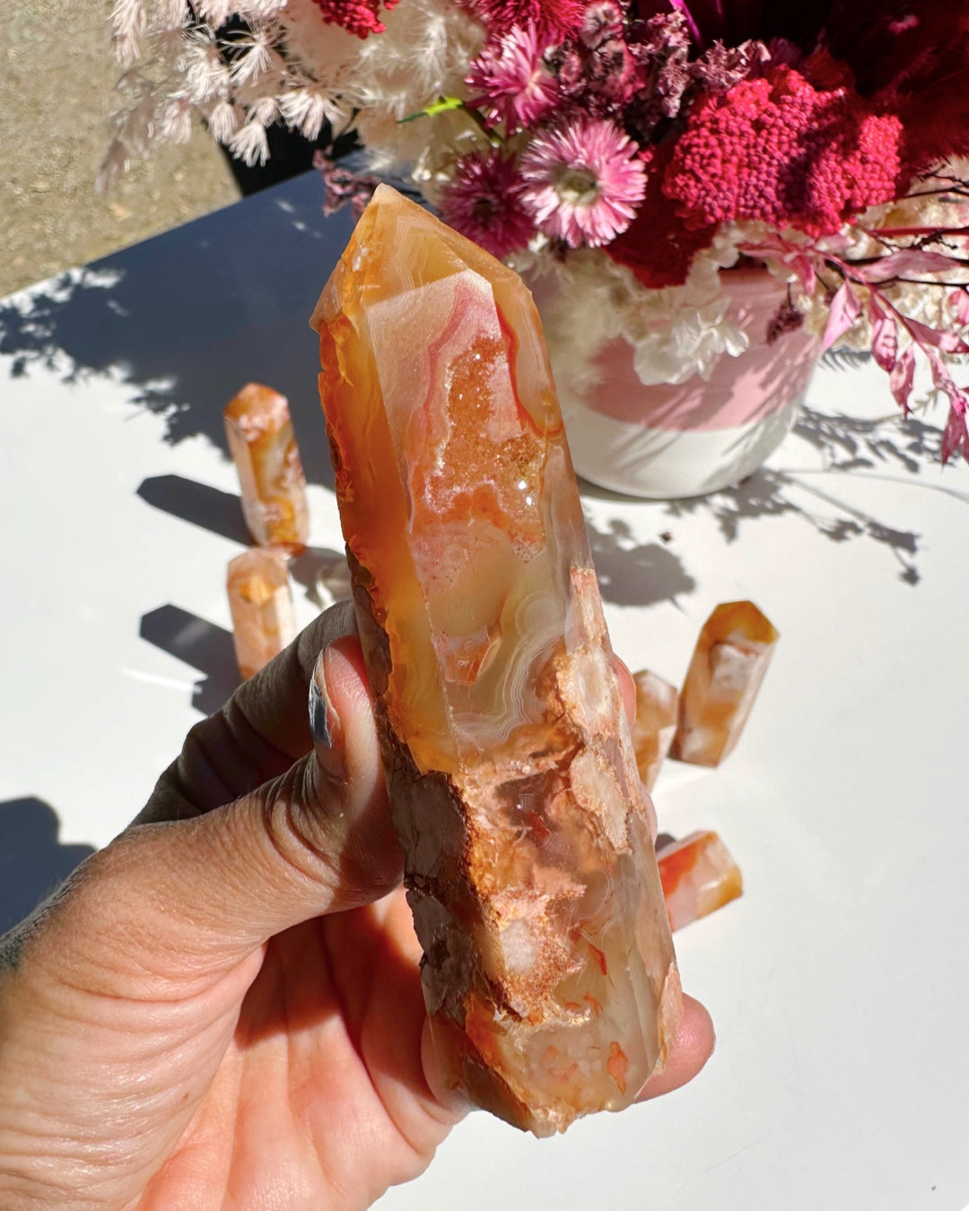 Carnelian Flower Agate Towers Baltic Mermaid