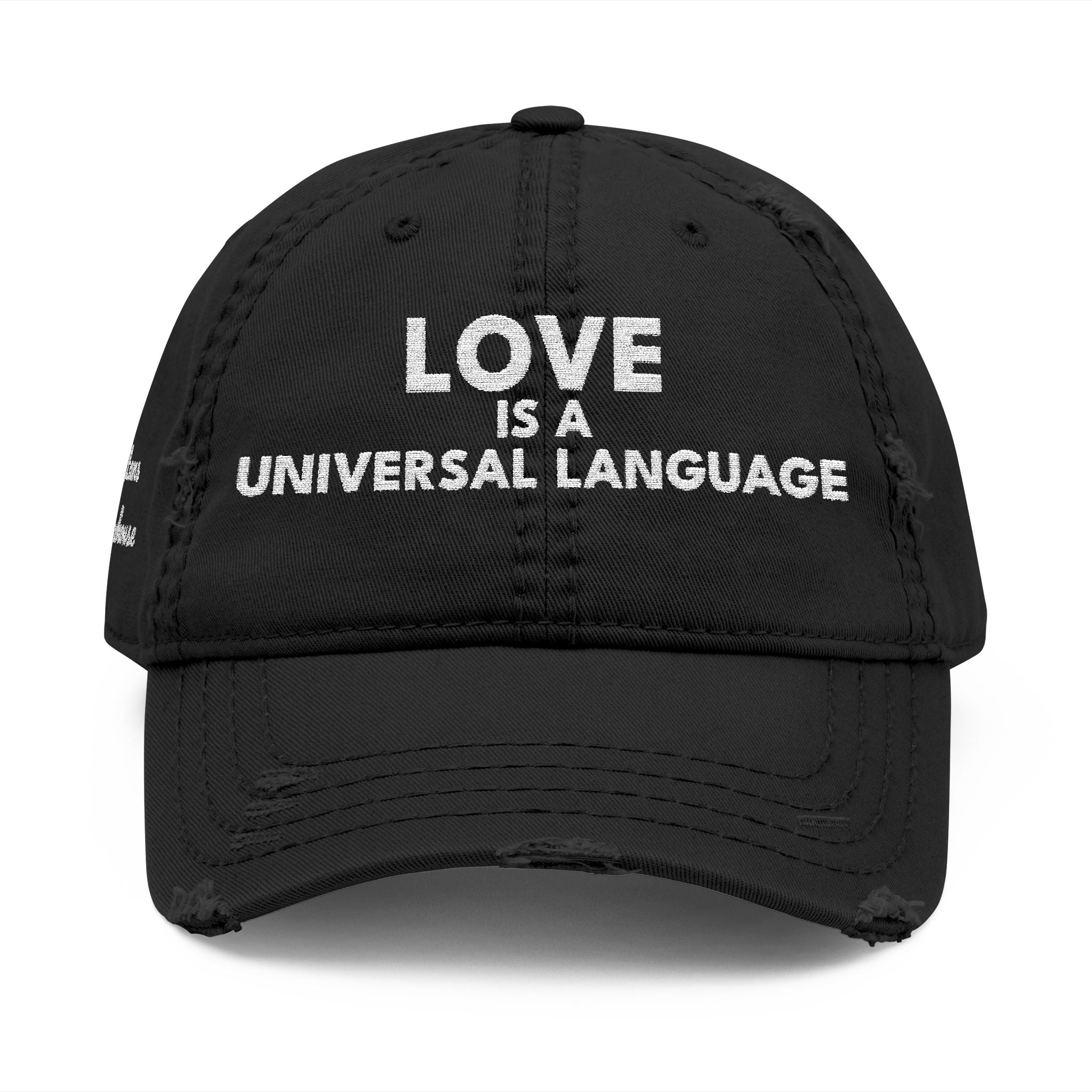 Embroidered 'love is a universal language' Distressed Dad Hat Tristan’s Treehouse