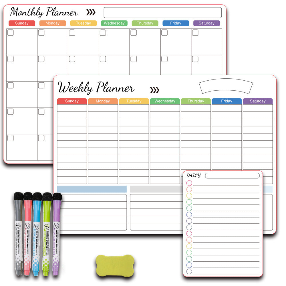 Calendar Magnetic White-board Wall Sticker Learning Schedule Refridgerator Magnets Message Board FLIPSTYLEZLLC