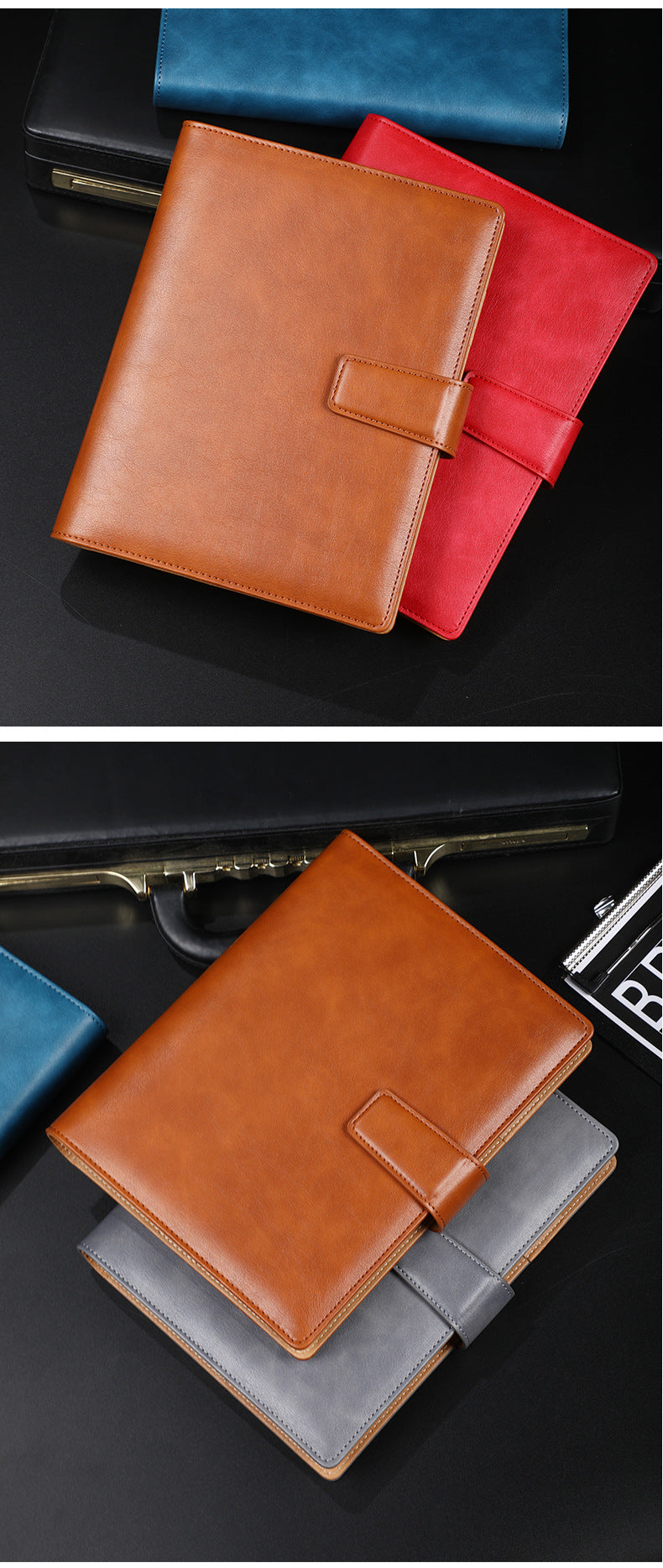 A5 leather buckle 6-hole clip notebook FLIPSTYLEZLLC