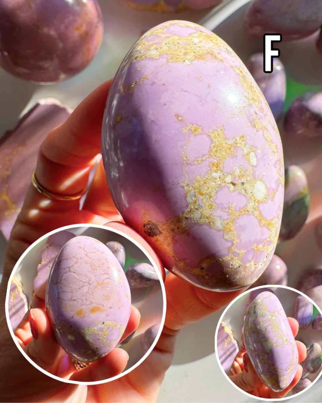 Phosphosiderite Palm Stones - AAA Baltic Mermaid