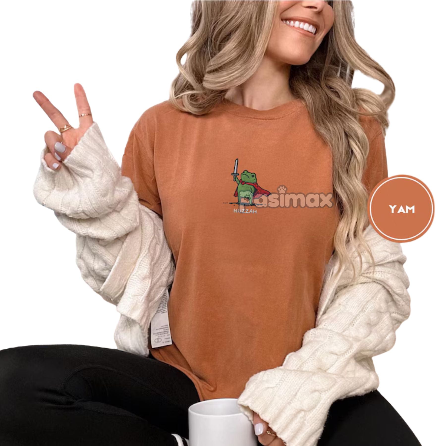 Medieval Frog Knight Comfort Colors T-Shirt – Embroidered Whimsical Fantasy Tee Pasimax