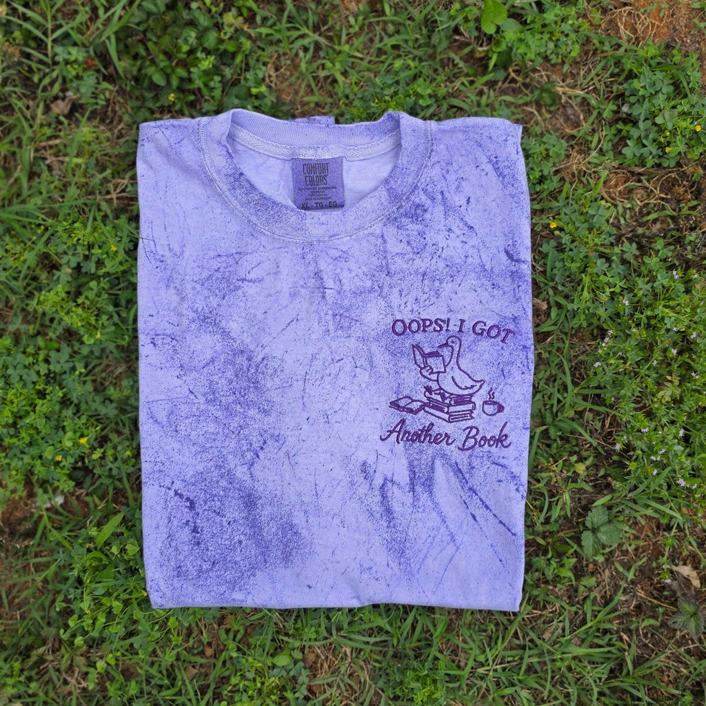 Oops! I Got Another Book Embroidered Shirt | Comfort Colors Colorblast 1745 Tee Merch Girls