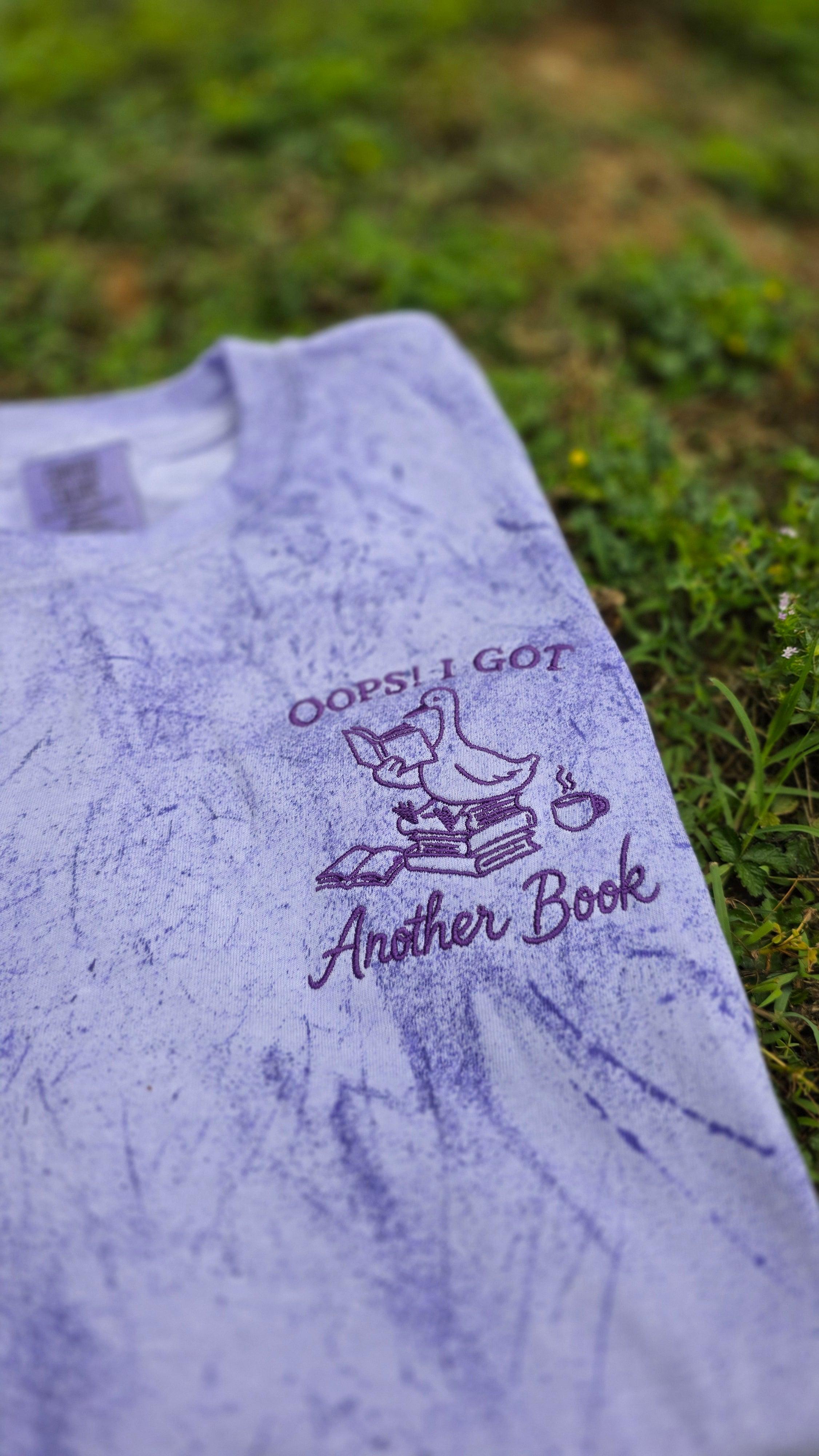 Oops! I Got Another Book Embroidered Shirt | Comfort Colors Colorblast 1745 Tee Merch Girls