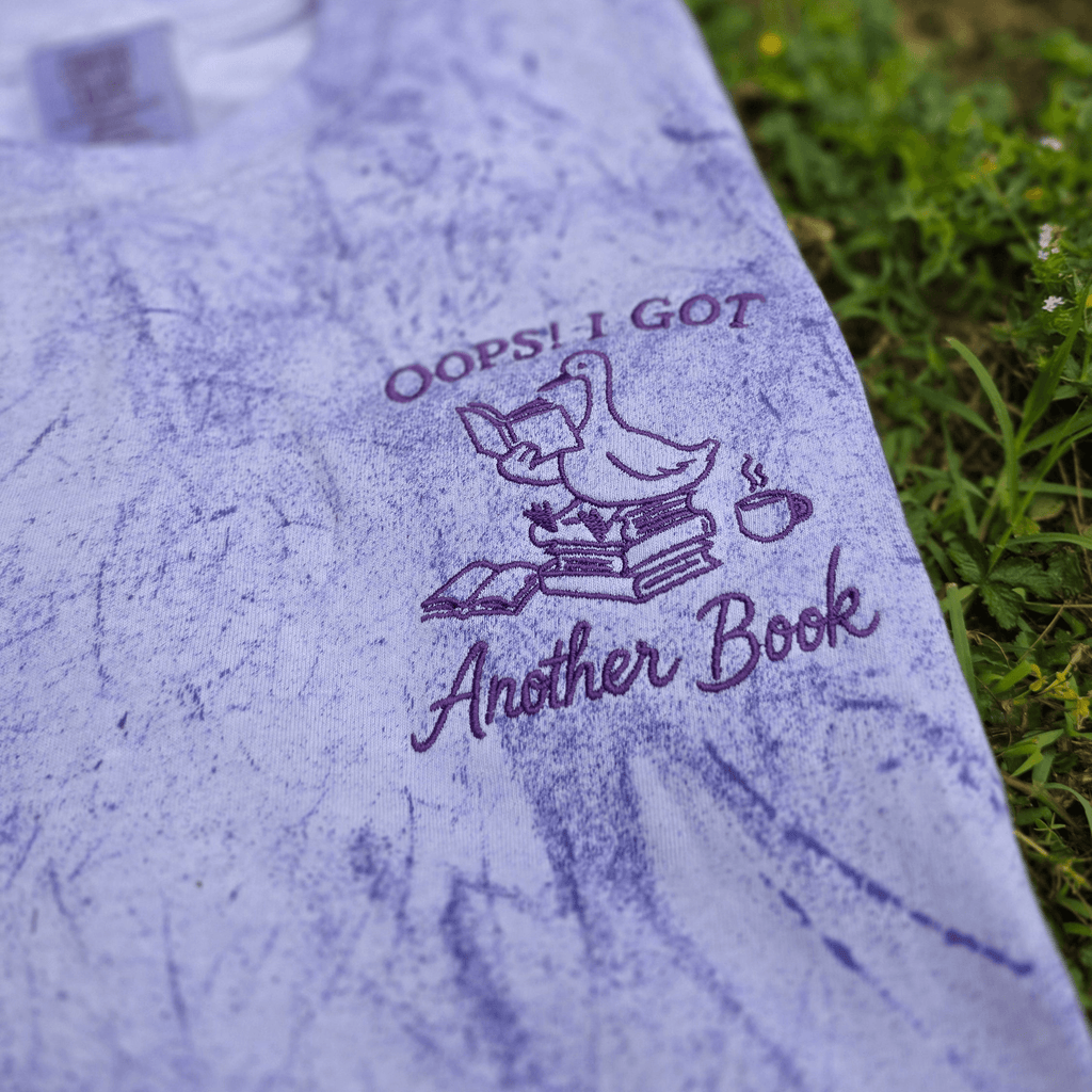 Oops! I Got Another Book Embroidered Shirt | Comfort Colors Colorblast 1745 Tee Merch Girls