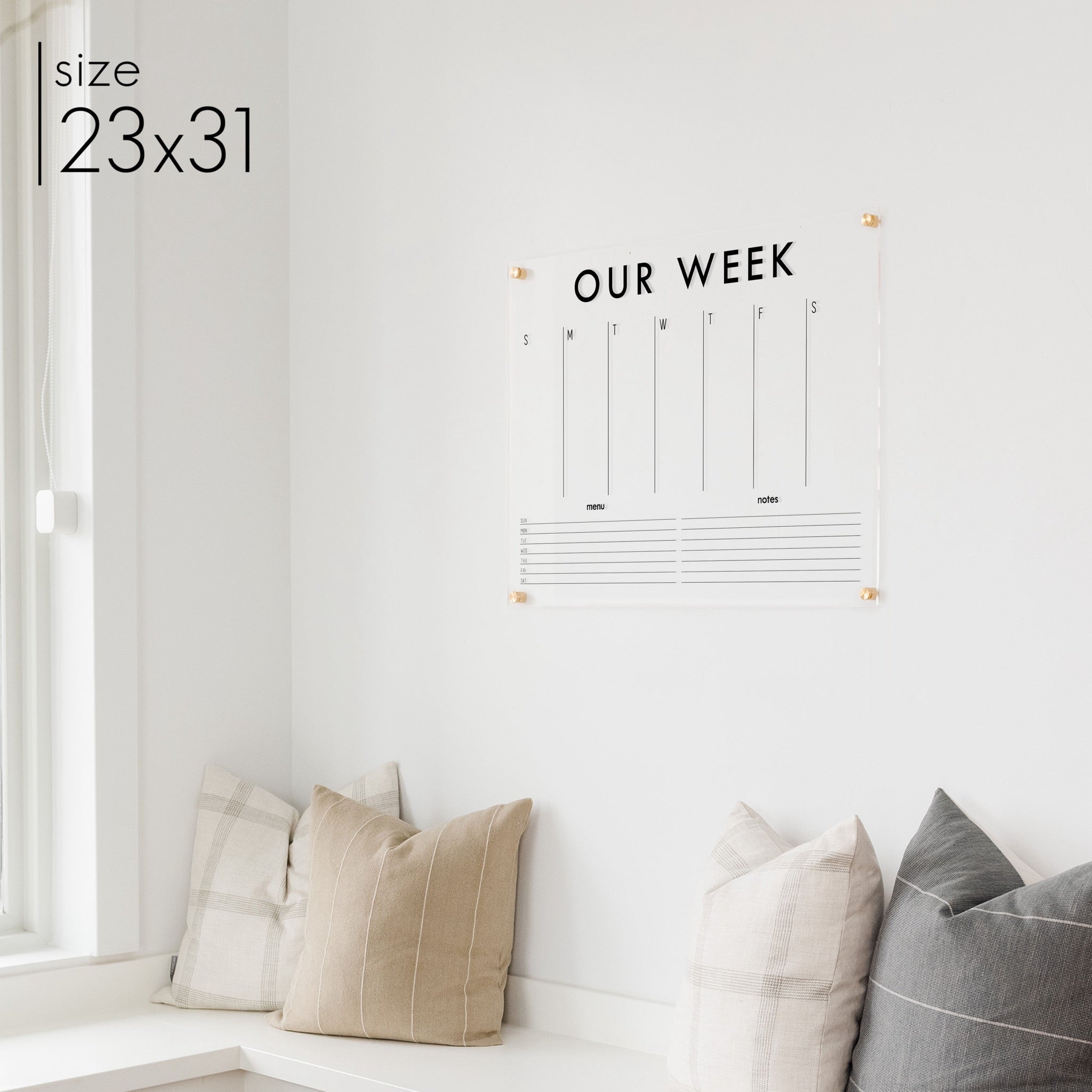 Weekly Acrylic Calendar + 2 Sections | Horizontal Madi
