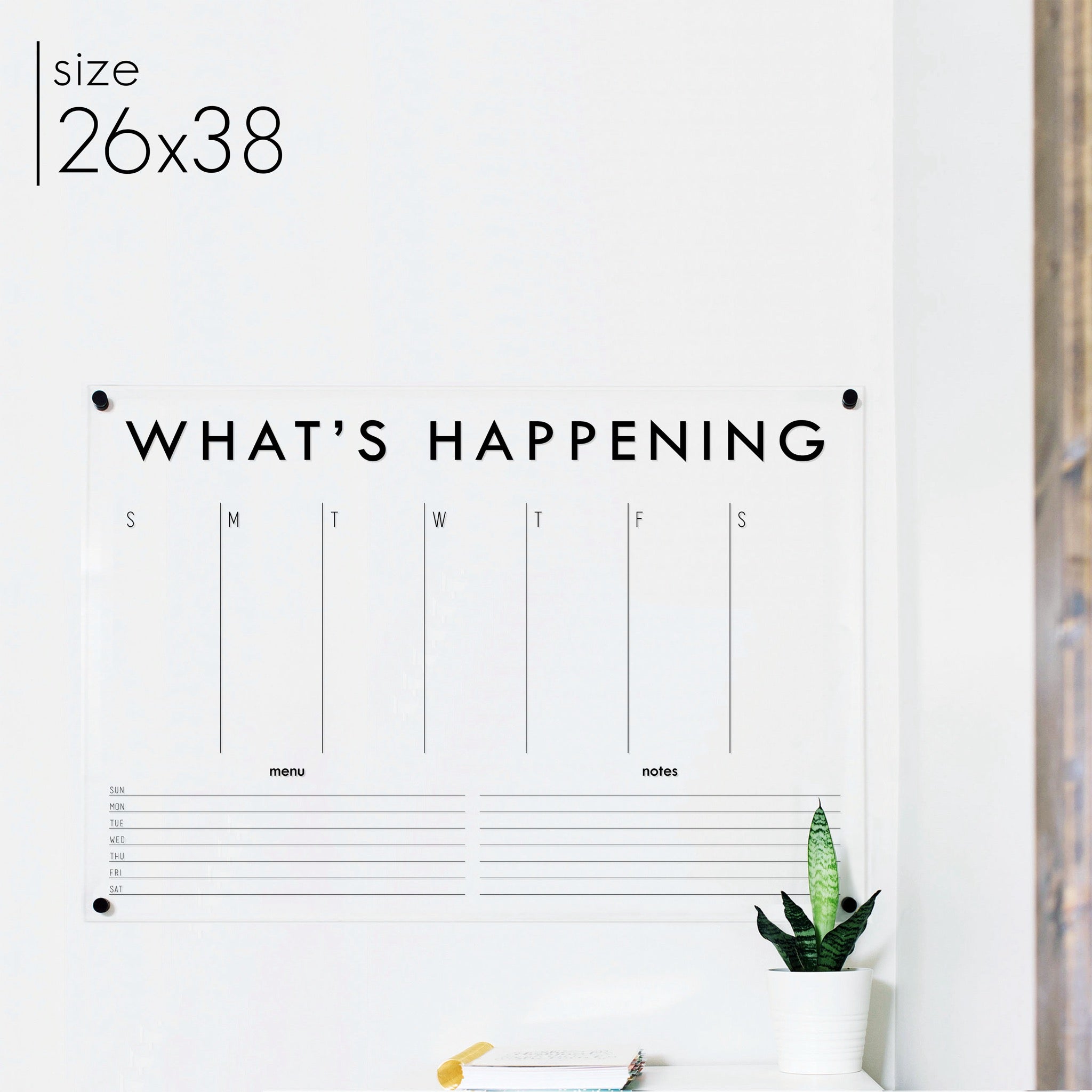 Weekly Acrylic Calendar + 2 Sections | Horizontal Madi