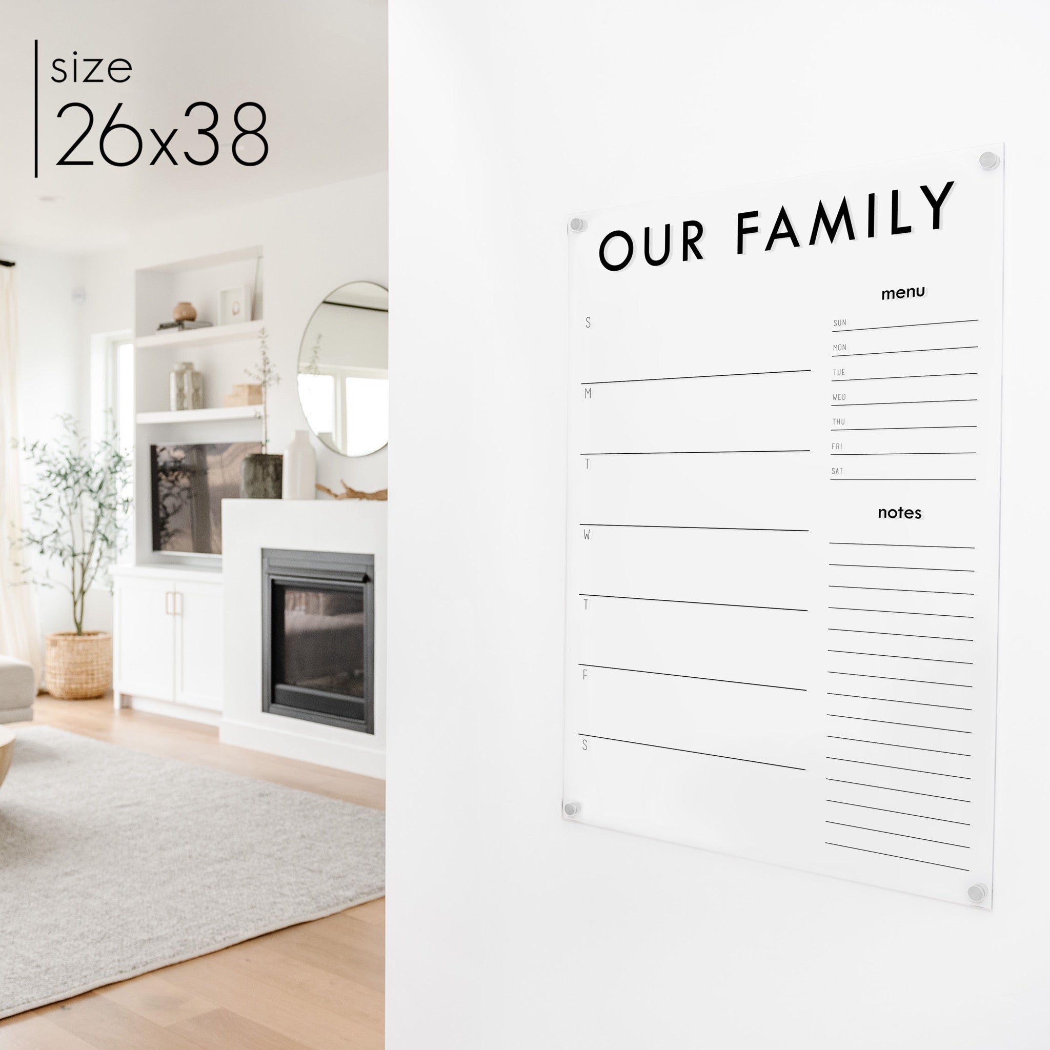 Weekly Acrylic Calendar + 2 Sections | Vertical Madi