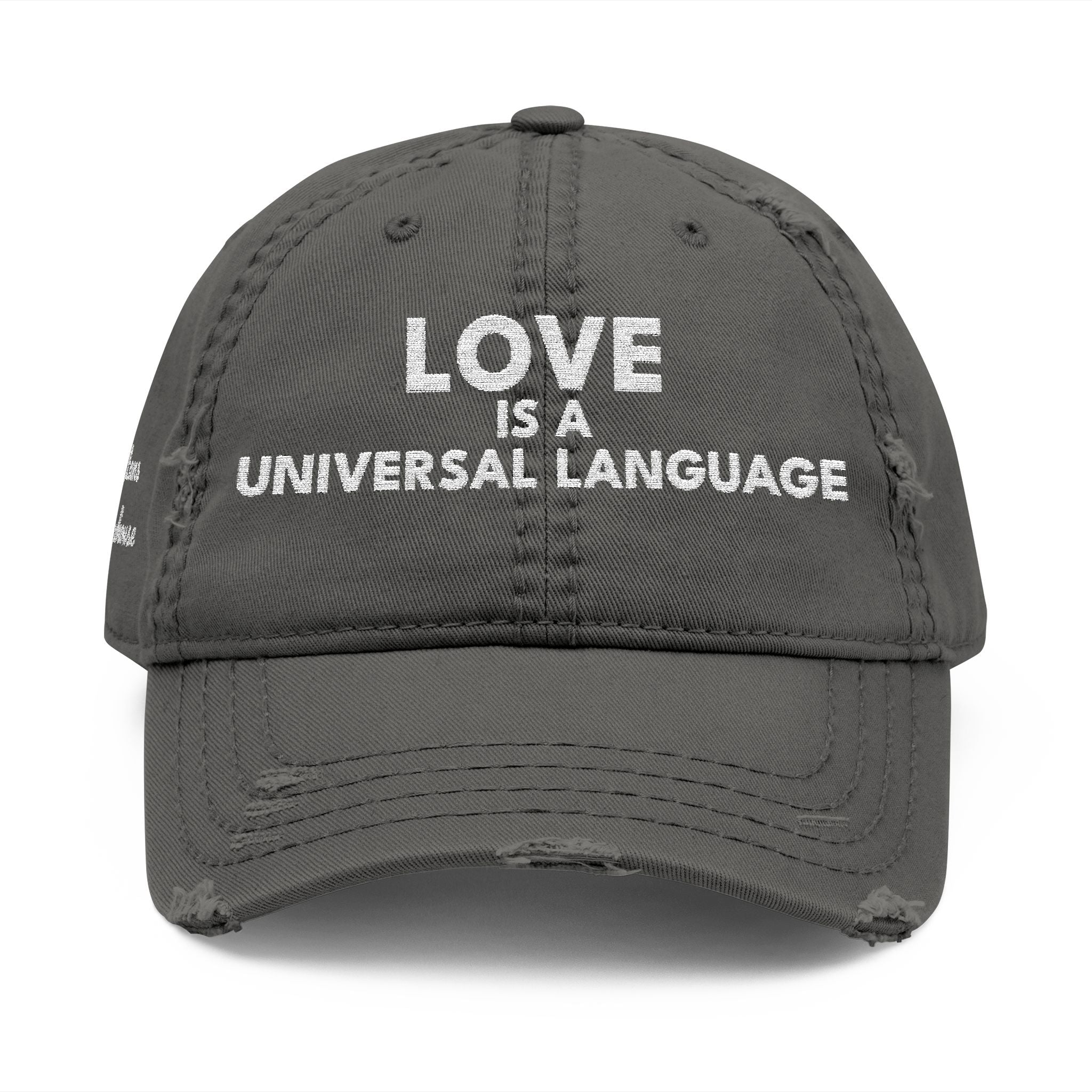 Embroidered 'love is a universal language' Distressed Dad Hat Tristan’s Treehouse