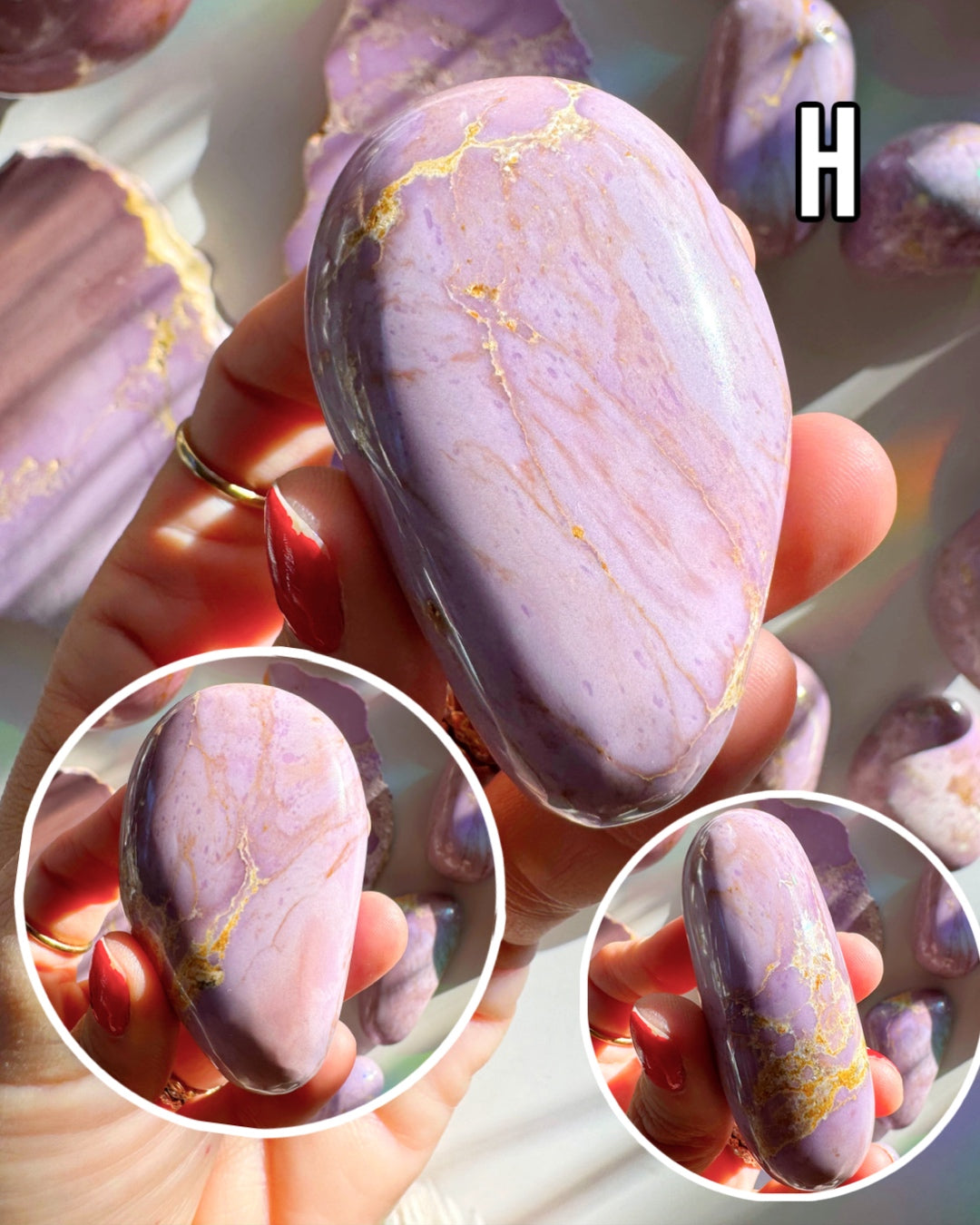 Phosphosiderite Palm Stones - AAA Baltic Mermaid