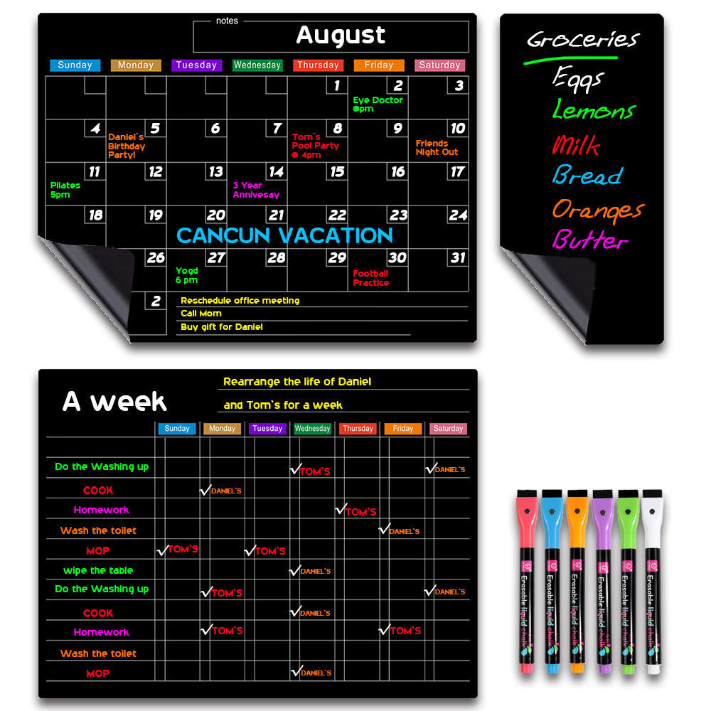 Calendar Magnetic White-board Wall Sticker Learning Schedule Refridgerator Magnets Message Board FLIPSTYLEZLLC