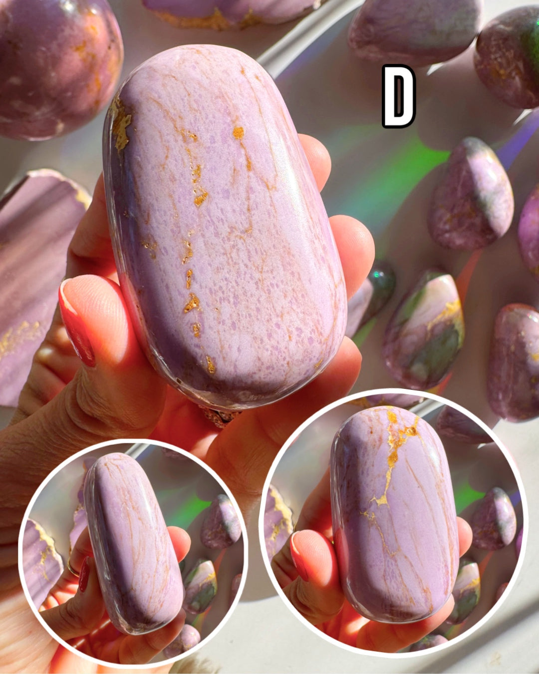 Phosphosiderite Palm Stones - AAA Baltic Mermaid