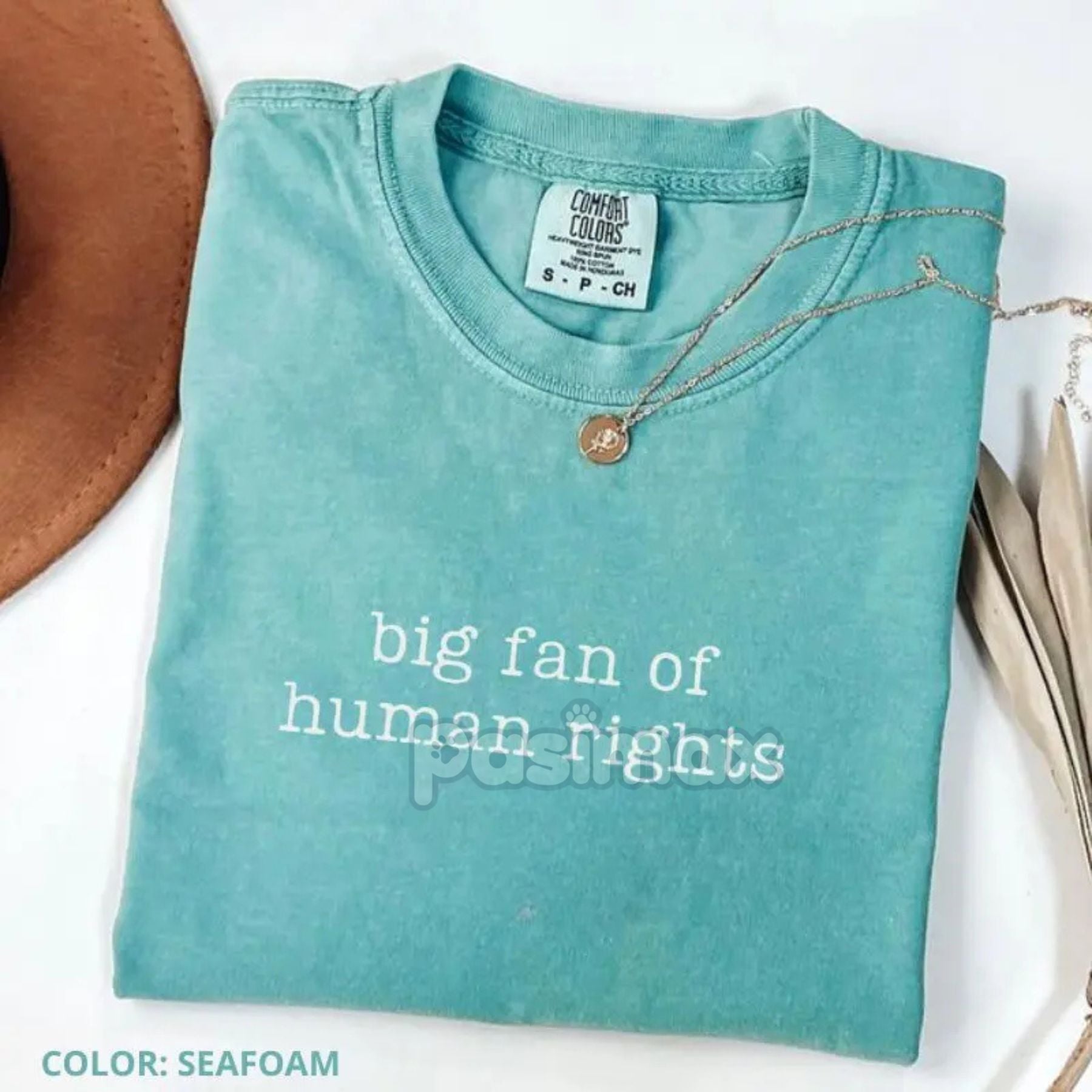 Comfort Colors® 'Big Fan of Human Rights' T-Shirt – Ironic Equality Statement Tee, Minimalist Social Justice Shirt, Essential Beliefs Top Pasimax
