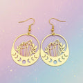 Golden Moon Phases & Crystals Earrings Classic Variable
