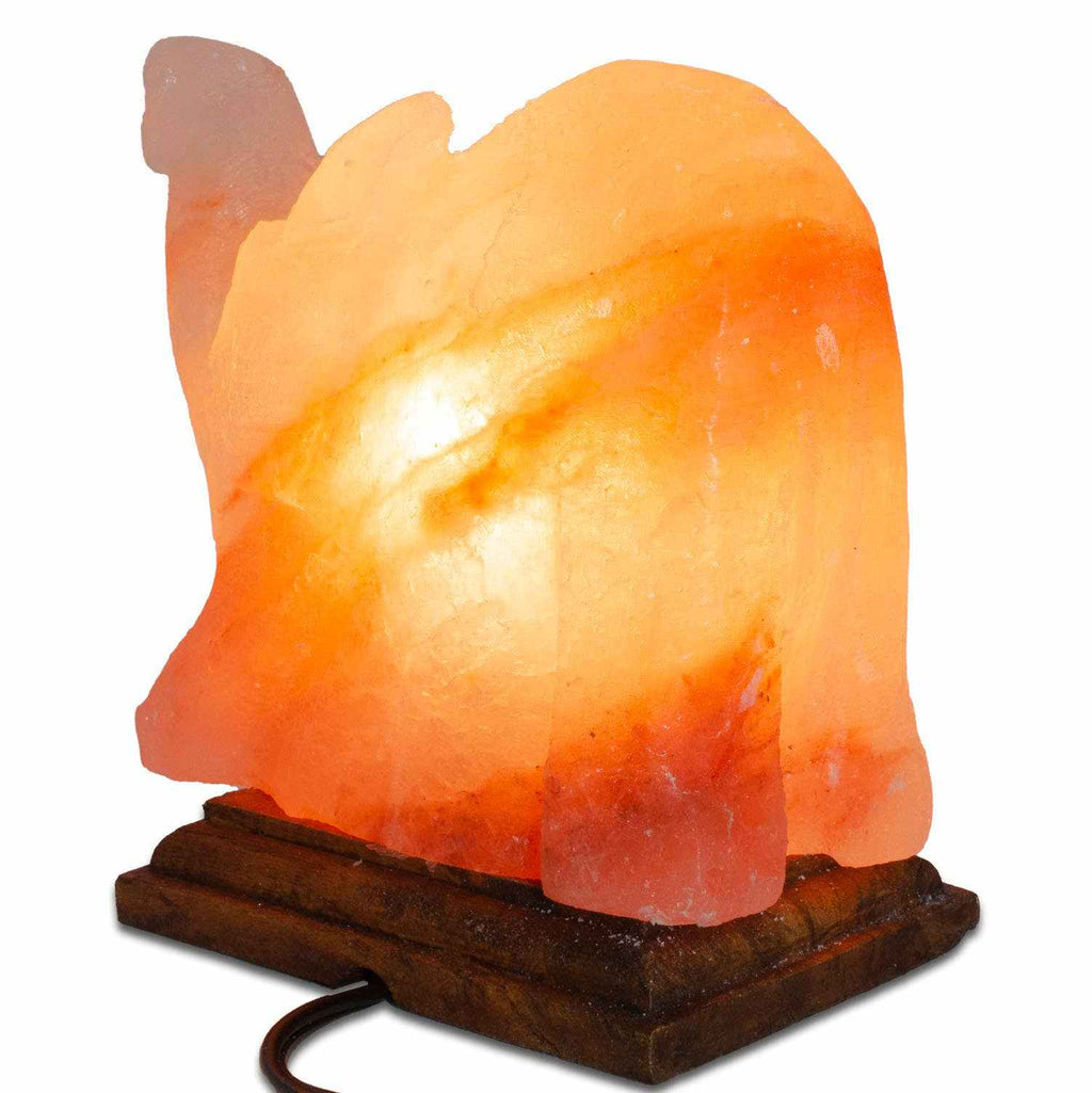 Elephant Shaped Salt Lamp  - 9" avg. - Cord, Bulb, Dimmer Sacred Crystals