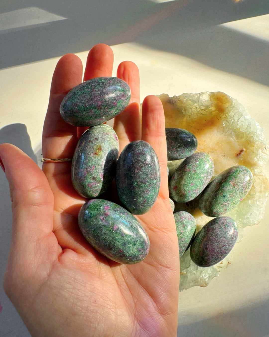 Ruby in Fuchsite Lingams Baltic Mermaid