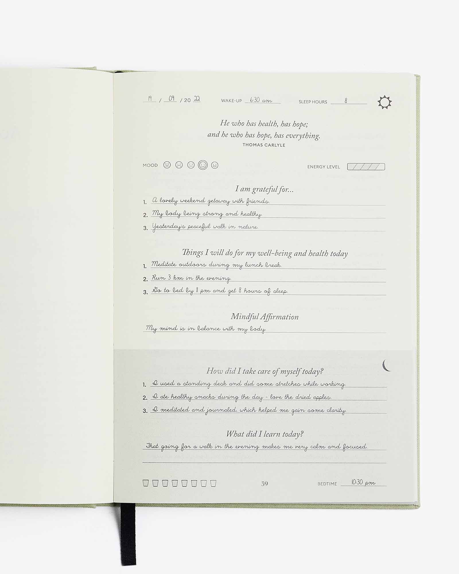 The Five Minute Journal Health & Fitness Edition Intelligent Change