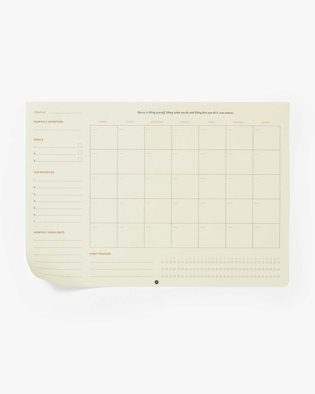 Productivity Monthly Desk Pad Intelligent Change