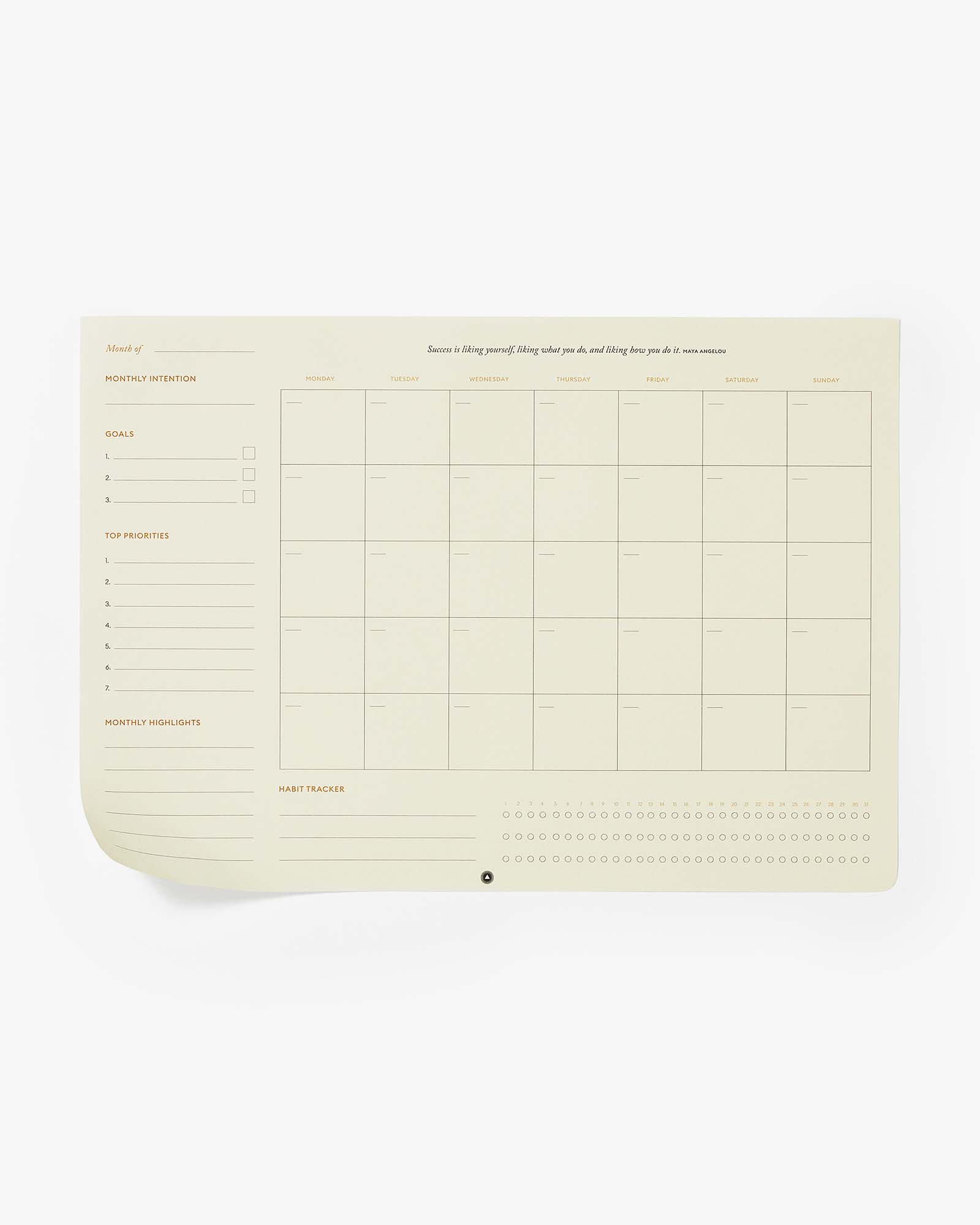 Productivity Monthly Desk Pad Intelligent Change
