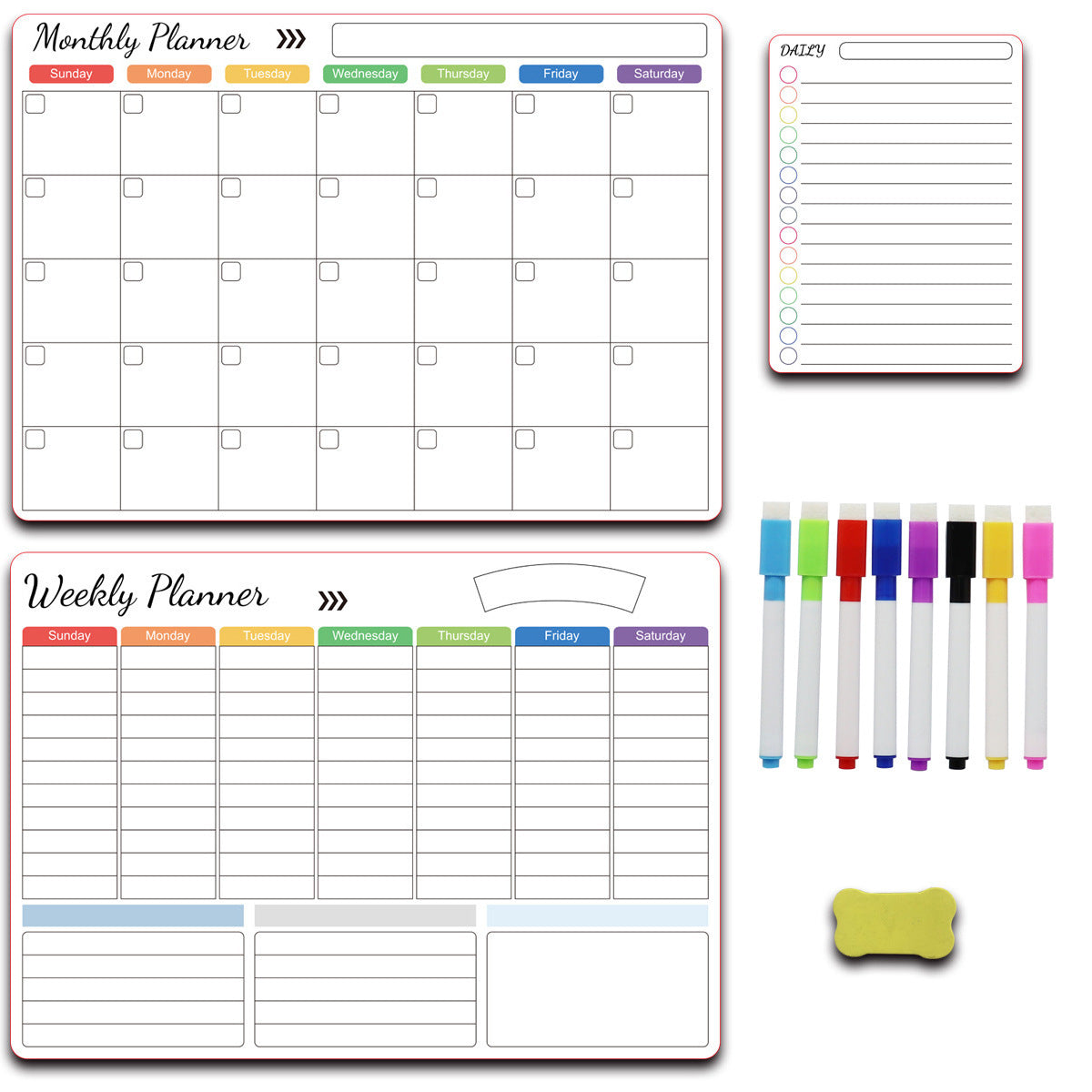 Calendar Magnetic White-board Wall Sticker Learning Schedule Refridgerator Magnets Message Board FLIPSTYLEZLLC