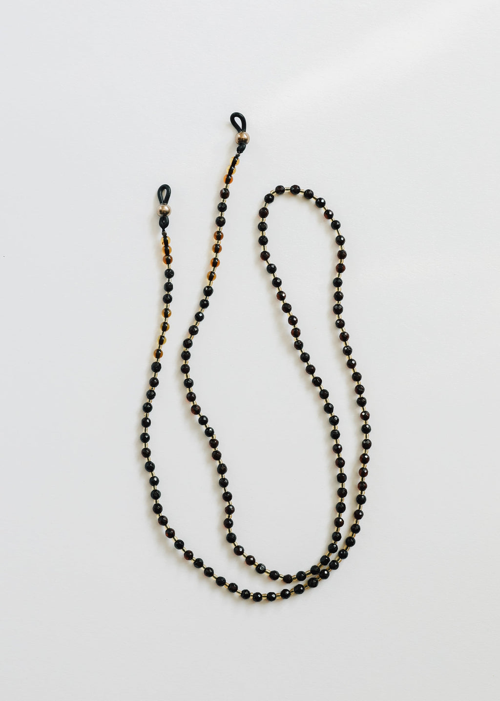 Baltic Sea Amber + Gemstone || Beaded Eyeglass Necklace - Natural Black CanyonLeaf