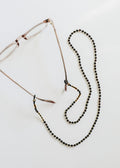 Baltic Sea Amber + Gemstone || Beaded Eyeglass Necklace - Natural Black CanyonLeaf