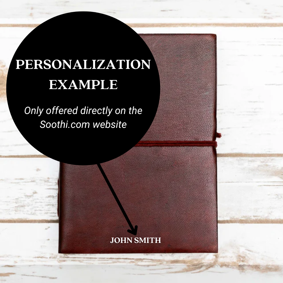Rustic Dark Brown 5x7 Leather Journal - Unlined & Tree-Free Paper Soothi