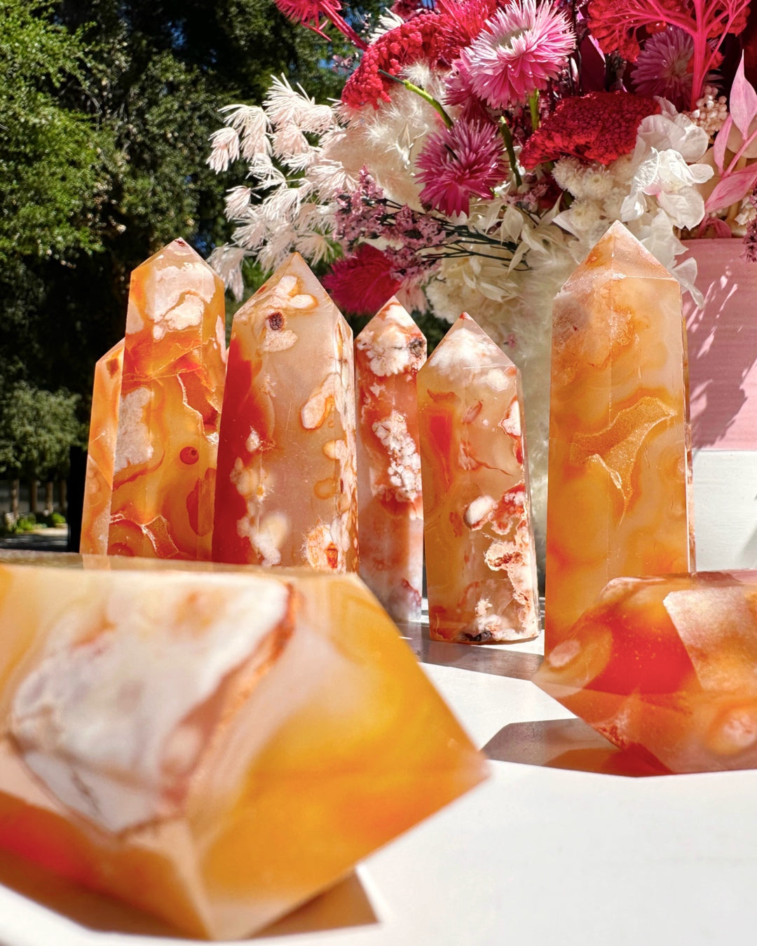Carnelian Flower Agate Towers Baltic Mermaid