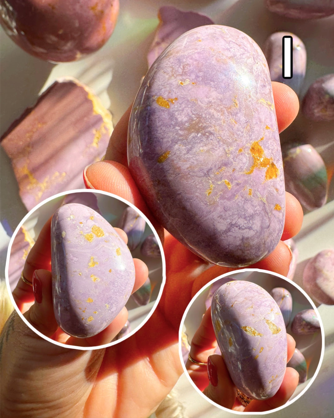 Phosphosiderite Palm Stones - AAA Baltic Mermaid
