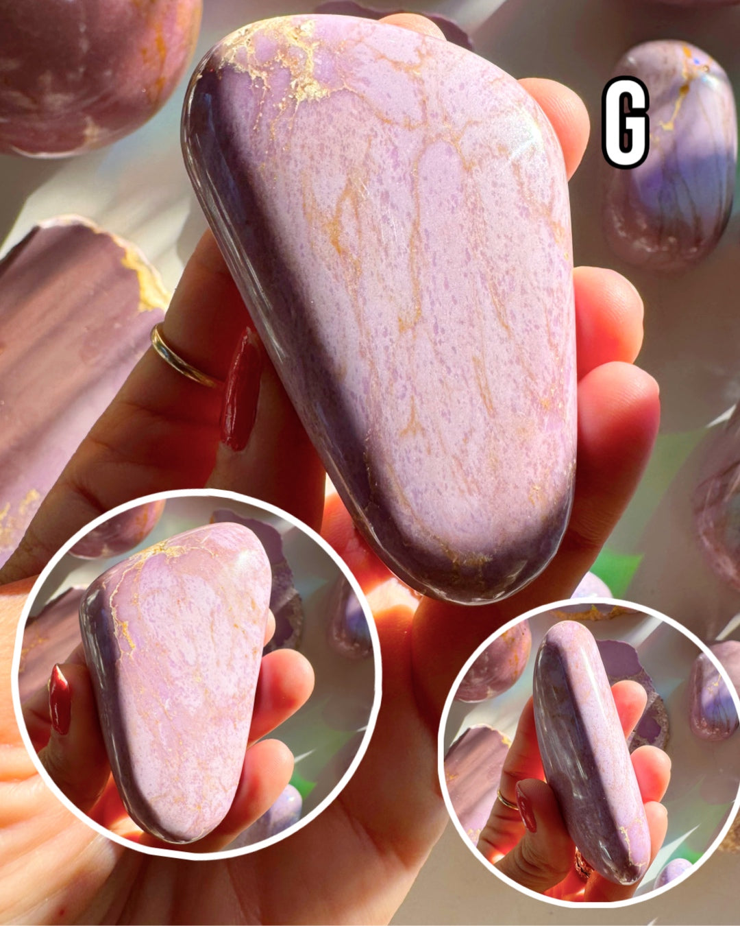 Phosphosiderite Palm Stones - AAA Baltic Mermaid