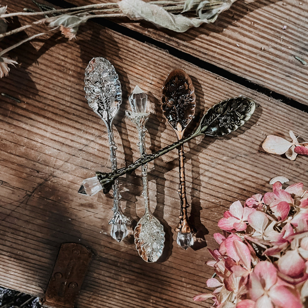 Intention Stirring Crystal Spoon | Manifestation & Ritual Tool Spill The Tea Sis Apothecary