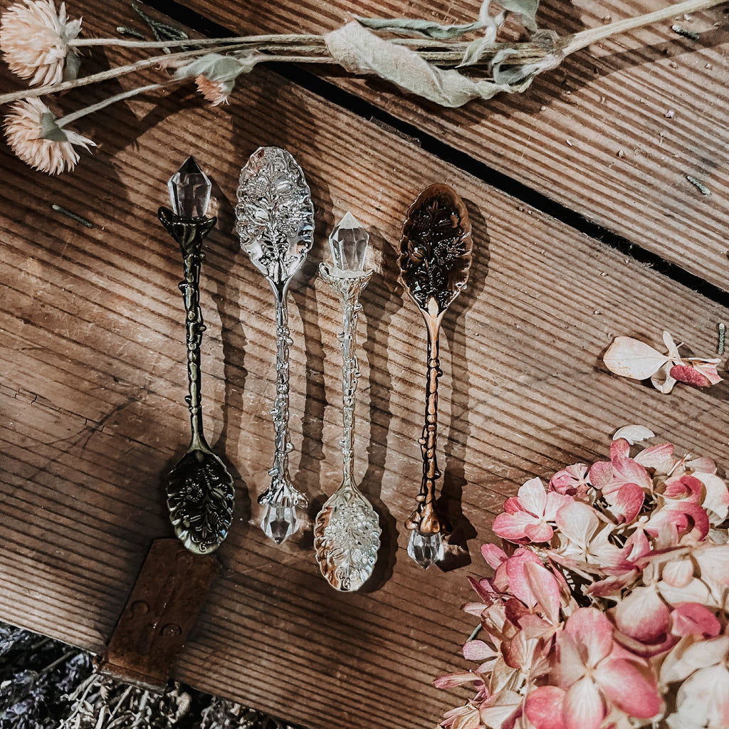 Intention Stirring Crystal Spoon | Manifestation & Ritual Tool Spill The Tea Sis Apothecary