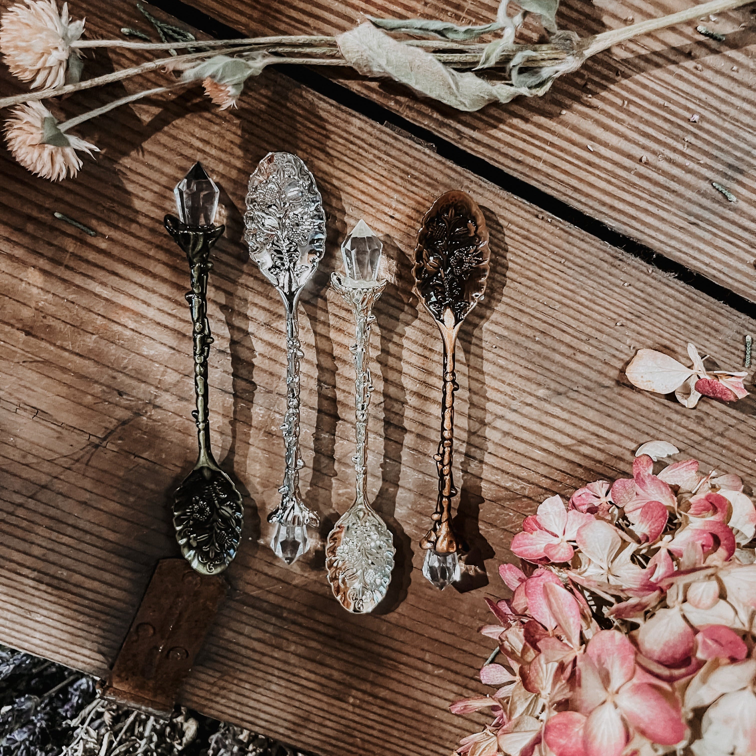 Intention Stirring Crystal Spoon | Manifestation & Ritual Tool Spill The Tea Sis Apothecary