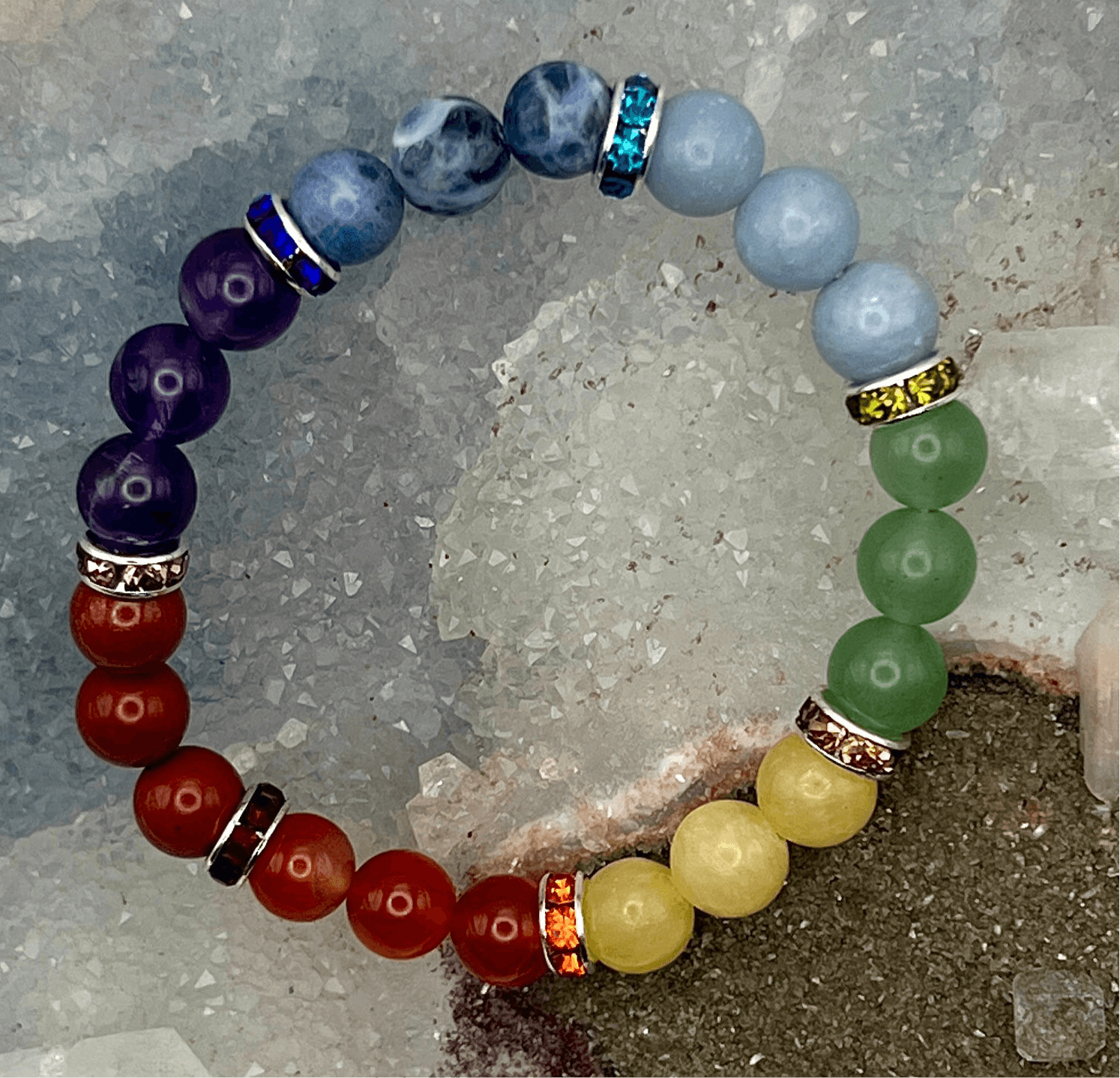 7 Chakra Crystal Beaded Bracelet Natural Gemstones Crystal Destiny