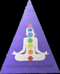 7-Chakra Singing Bowl Set in Purple Pyramid Box Sacred Crystals