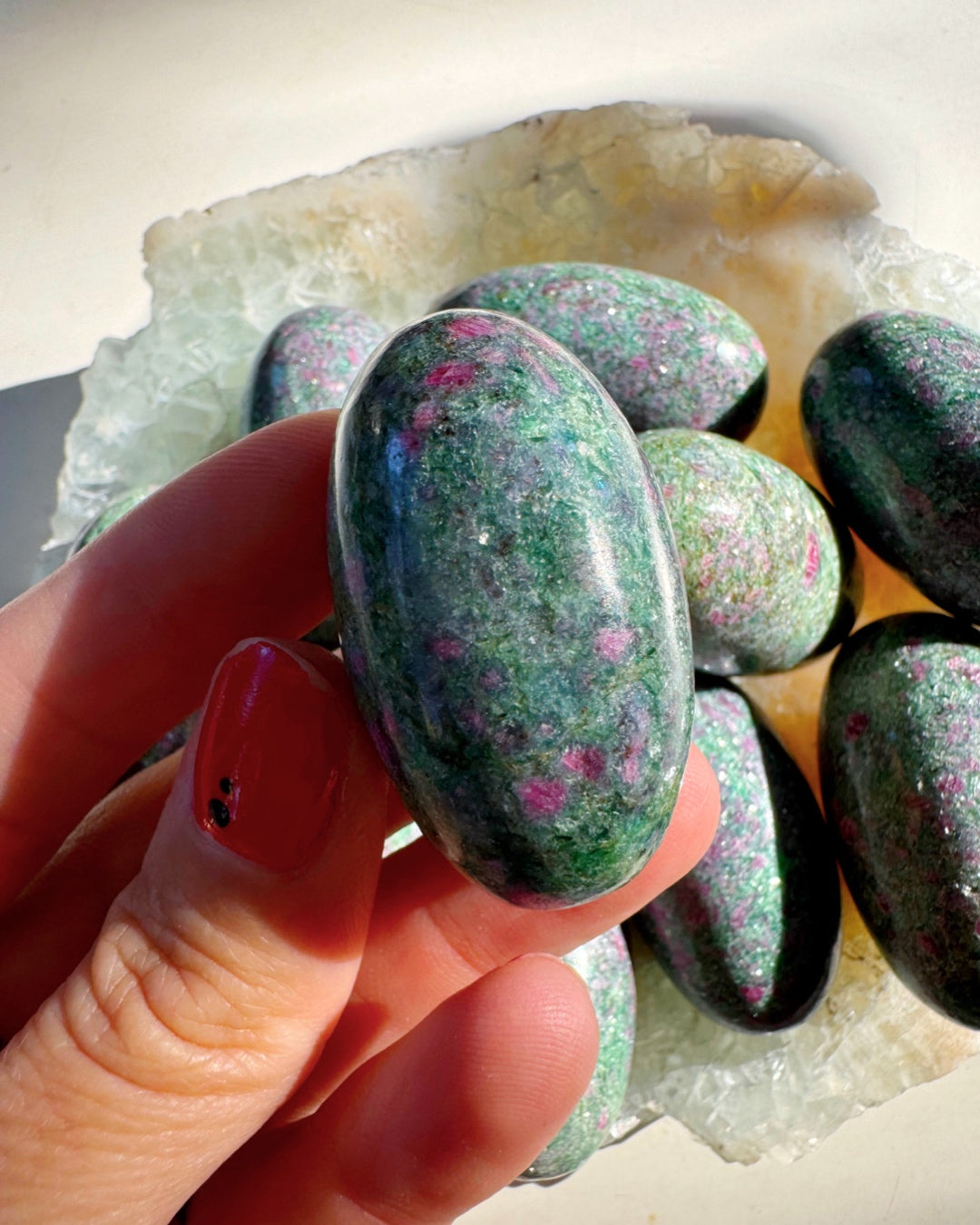 Ruby in Fuchsite Lingams Baltic Mermaid