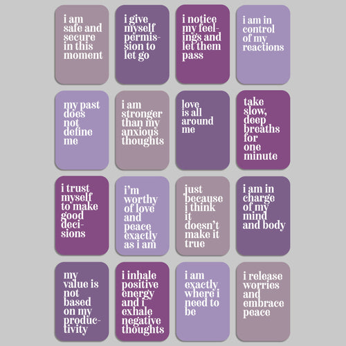 Anxiety Relief Affirmation Cards, Deck of 16 RITZY ROSE