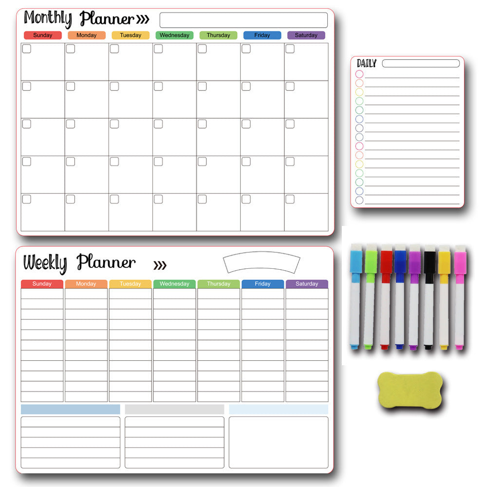 Calendar Magnetic White-board Wall Sticker Learning Schedule Refridgerator Magnets Message Board FLIPSTYLEZLLC