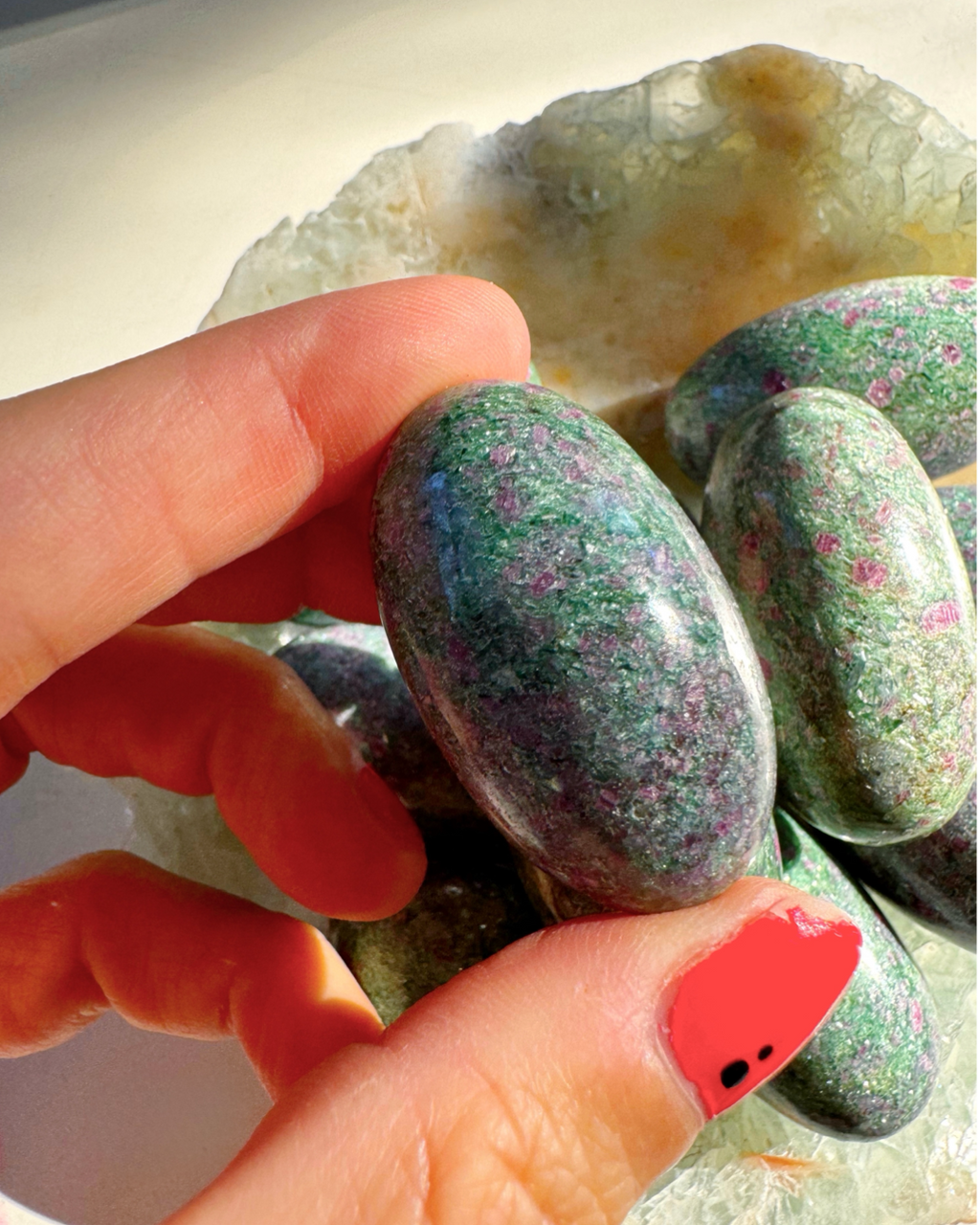 Ruby in Fuchsite Lingams Baltic Mermaid