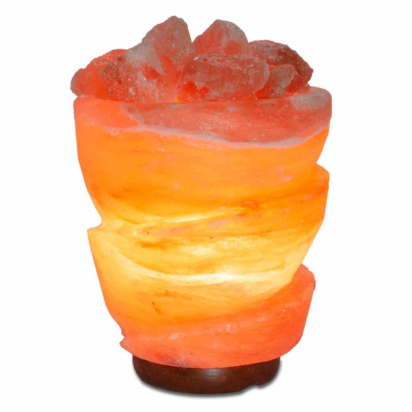 Funnel w/ Chunks Salt Lamp  - 9.5" avg. - Cord, Bulb, Dimmer Sacred Crystals