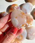 Flower Agate Flat Palm Stones Baltic Mermaid