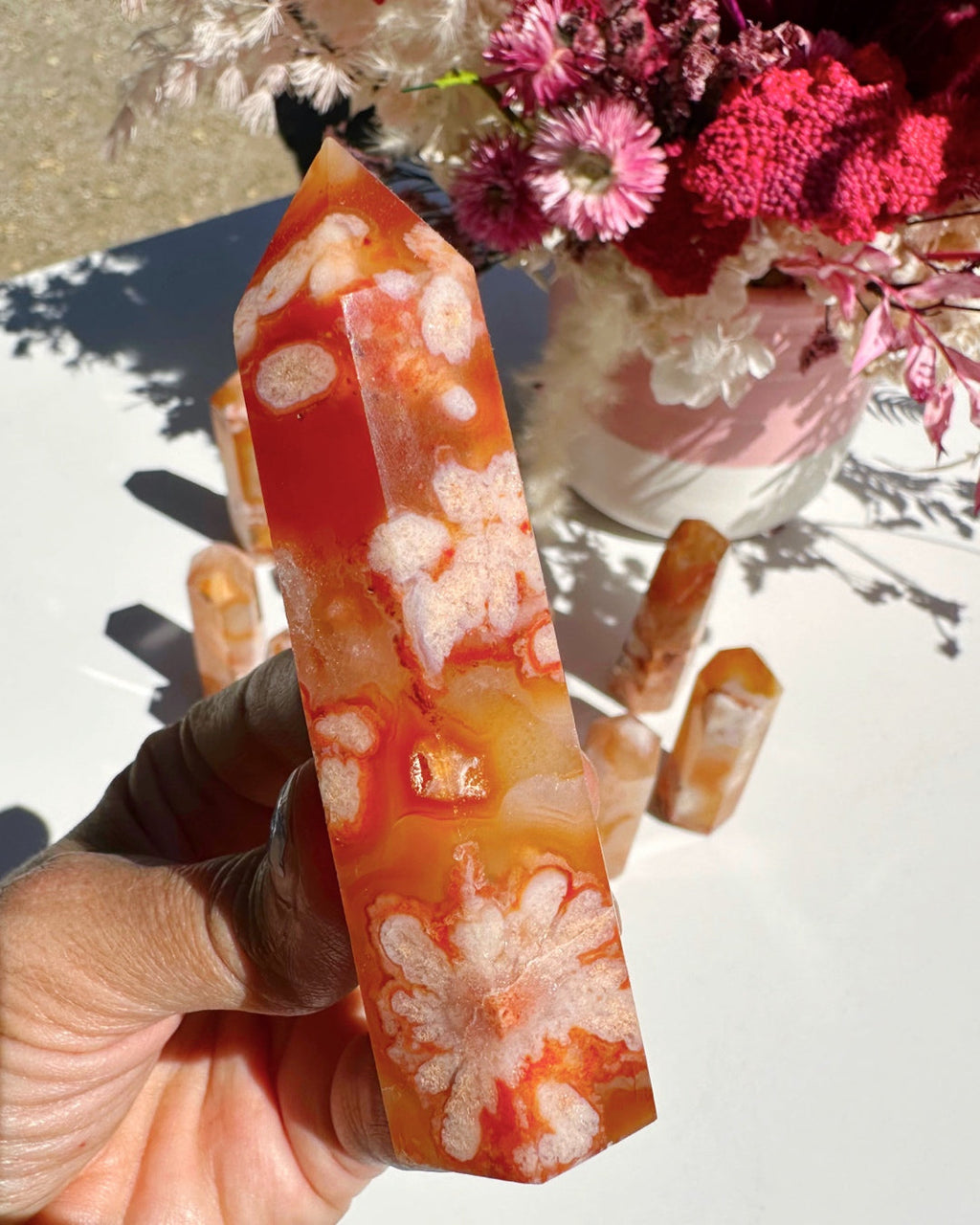 Carnelian Flower Agate Towers Baltic Mermaid