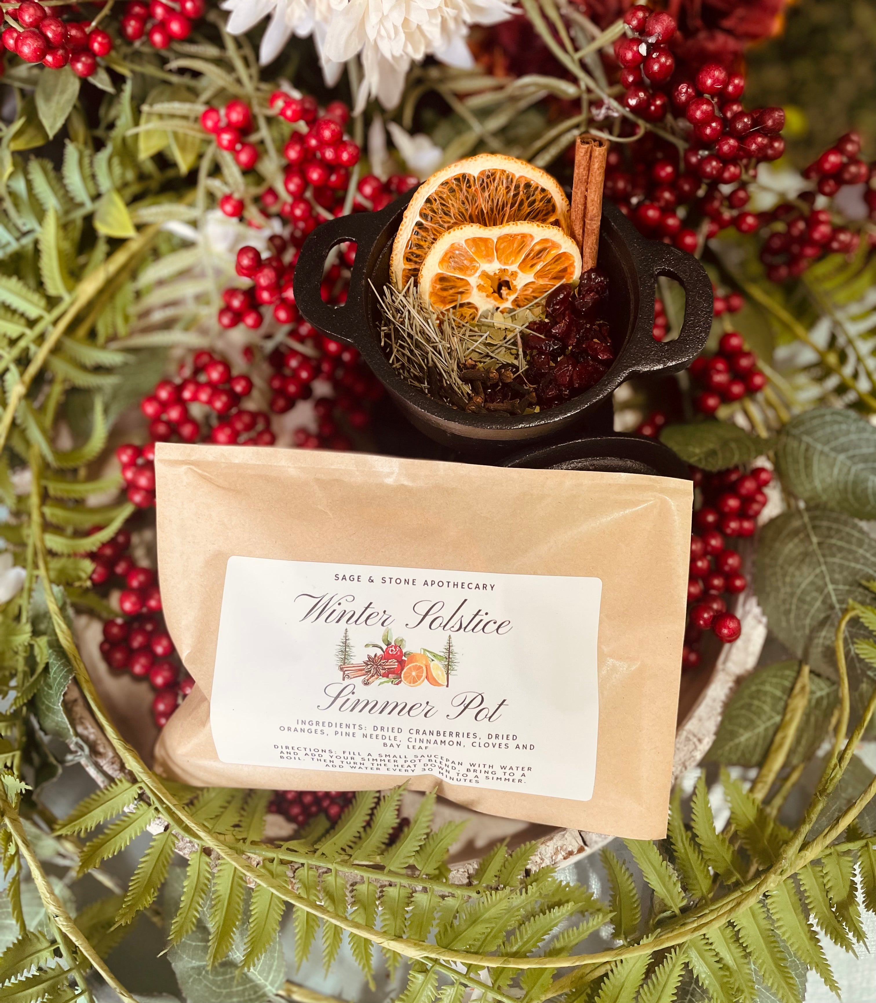 Winter Solstice Simmer Pot Sage & Stone Apothecary