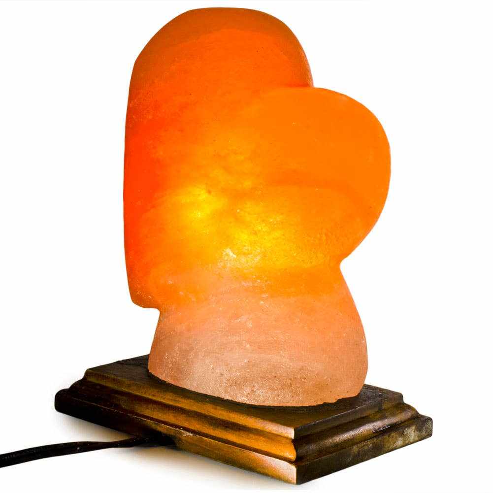 Heart Shaped Salt Lamp  - 10" avg. - Cord, Bulb, Dimmer Sacred Crystals