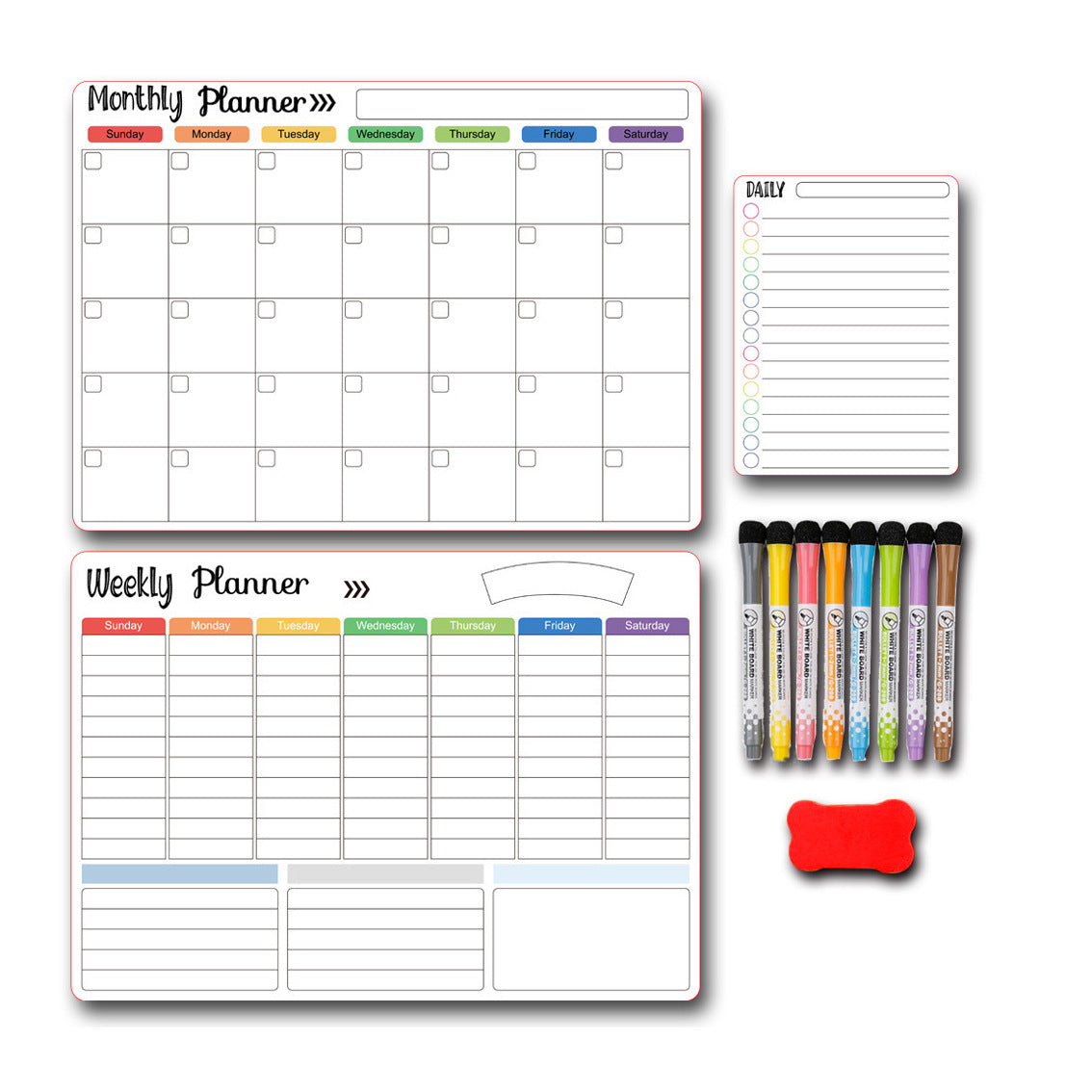 Calendar Magnetic White-board Wall Sticker Learning Schedule Refridgerator Magnets Message Board FLIPSTYLEZLLC